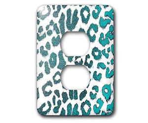 3dRose lsp_30862_6 - Copri presa a 2 prese con stampa leopardata, colore: verde acqua