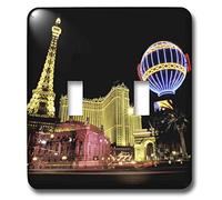 3dRose LSP_37789_2 Paris Hotel e Casin at Las Vegas Strip Stati Uniti Doppio interruttore a levetta