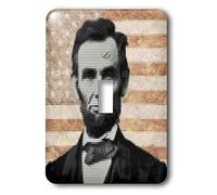 3dRose LSP_38565_1 Presidente Abraham Lincoln, progettato utilizzando un interruttore a levetta singolo effetto pixel
