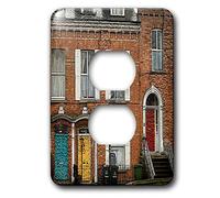 3dRose LSP_44125_6 "un edificio impressionante che mostra le porte colorate di Dublino in Irlanda strutturato e fatto in due finiture-2 Plug Outlet Cover
