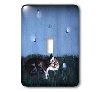 3dRose LSP_44351_1 "Vista laterale del gattino nell'erba che guarda fulmine Bugs interruttore a levetta