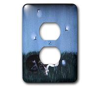 3dRose LSP_44351_6 - Vista laterale del gattino nell'erba che guarda i fulmini