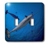 3dRose lsp_46392_2"Il Narwhal vive principalmente nell'Alto Artico, spesso tra il ghiaccio e generalmente offshore - Doppio interruttore a levetta