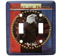 3dRose lsp_49255_2 Corte d'onore, Aquila e Stelle, Aquila Scout Award Doppio interruttore a levetta