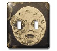 3dRose lsp_50664_2 - Interruttore doppio a levetta, motivo: Viaggio verso la luna (seppia antica)