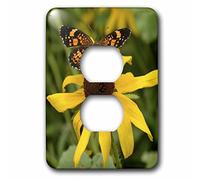 3dRose LSP_59154_6 Un fiore da giardino con una farfalla 2 tappi di copertura