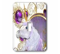 3DROSE Lsp 61478 1 iF you like Unicorns questo bellissimo unicorno bianco con gemma background will Brighten your day singolo interruttore a levetta