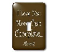 3dRose LSP_6235_1 Love You More Than Chocolate - Interruttore a levetta, multicolore