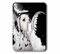 3dRose LSP_62895_1 "Dalmata Cane con nuvole, un simpatico alone e ali d'angelo interruttore a levetta singolo