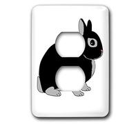 3dRose lsp_6305_6 - Copertura per presa a 2 spine con coniglio nano, colore: Argento