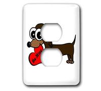 3dRose LSP_6340_6" Cute Dog Be Mine Heart - Copripresa a 2 spine, multicolore