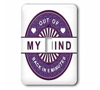 3dRose LSP_65154_1 "Divertente dicendo fuori dalla mia mente indietro in 5 minuti - Interruttore a levetta singolo viola