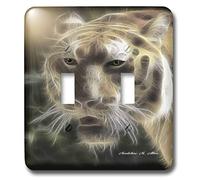 3dRose lsp_6596_2 "Night Stalker -Tiger Fractious Art" doppio interruttore a levetta multicolore