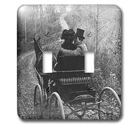 3dRose lsp_6728_2 "Prendi sempre un cavallo che puoi guidare con una mano scala di grigi" doppio interruttore a levetta multicolore