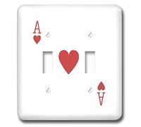 3dRose lsp_76551_2 Ace Of Hearts - Doppio interruttore a levetta, colore: Rosso