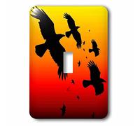 3dRose LSP_78713_1 Ravens On A Red Sky - Interruttore a levetta singolo