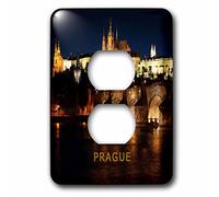 3dRose lsp_80864_6 Praga Repubblica Ceca di notte 2 tappi di copertura