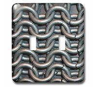 3dRose LSP_98539_2"Silver Chain Link - Doppio interruttore a levetta, multicolore