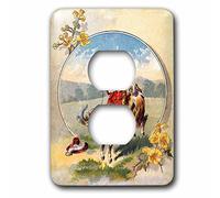 3dRose lsp_98585_6 - Dipinto vittoriano umoristico di cane che guida una capra 2 tappi di copertura