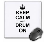 3dRose Mauspad mit lustigem Humor, Keep Calm and Drum on Carry On , 20,3 x 20,3 x 0,63 cm