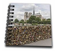 3DROSE Paris, Love Locks on Pont de Larcheveche over The Seine mini blocco note, multicolore, 4 x 10,2 cm
