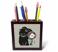 3DROSE PH 221968 1 12,7 cm "Native American Zodiac for August 22 a settembre 21 Bear" tile Pen Holder - Brown