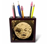 3DROSE PH 50664 _ 1 12,7 cm "a trip to the moon (Antique Sepia)" tile Pen Holder