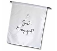 3dRose Stampa del testo, Just Engaged, bandiera da giardino, 30,5 x 45,7 cm