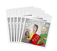 3DROSE training The Dog to Fetch pizza - Biglietti di auguri, 6 da 15,2 cm, set di 6 (GC 4516 1)