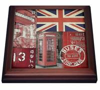 3dRose trv_268313_1 - Sottopentola con bandiera Union Jack, colore marrone
