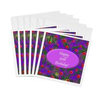 3dRose Wild Purple 50th Birthday Design - Greeting Cards, 6 x 6 inches, set of 6 (gc_39558_1)