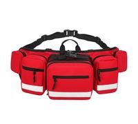 3DTengkit Marsupio rosso di primo soccorso, grande, borsa medica di primo soccorso, portatile, vuota, con tasche interne multiple e cintura regolabile e fibbia, ideale per sport all'aria aperta,