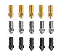 3DTOOLS Ugelli per stampante 3D Elegoo Neptune 4/4Pro, Elegoo Neptune 4 Max, in ottone placcato rame, in acciaio temprato, 0,2, 0,4, 0,6, 0,8, 1,0 mm, 15 pezzi