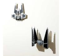 3Dudes & Dad Supporti da parete compatibili con Lego Star Wars Mandalorian Fang Fighter vs TIE Interceptor (Set 75348) - Staffe di visualizzazione modello sicure e perfette, facile installazione con