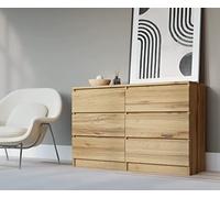 3E 3xE living.com Cassettiera 6 cassetti 120 cm (Quercia Wotan)