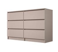 3E 3xE living.com Cassettiera 6 cassetti - caramello, 120 x 79 x 39 cm - ideale per camera da letto, soggiorno o ufficio