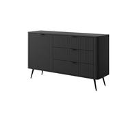 3E 3xE living.com Cassettiera con tre cassetti, una porta, colore: nero