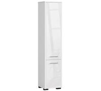 3E 3xE living.com Colonna da bagno con due armadi, D: A: 140 cm, L: 30 cm, P: 30 cm bianco/bianco lucido