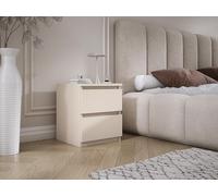 3E 3xE living.com Comodino da appoggio con due cassetti - 45 × 36 × 36 cm - colore: Cachemire