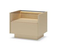3E 3xE living.com COMODINO, rovere cacao + cremona, 53,4 x 43,4 x 39,5 cm