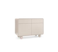 3E 3xE living.com Credenza in cashmere con due ante e due cassetti - Design moderno, gambe a sfera, 108 x 75 x 39 cm
