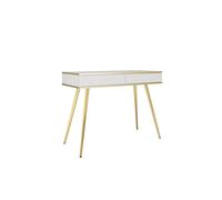 3E 3xE living.com Elegante toletta bianca con gambe dorate, 102 x 80 x 50