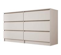 3E 3xE living.com Grande commode 6 cassetti - cashmere, 139 x 79 x 39 cm - design contemporaneo e funzionale