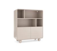 3E 3xE living.com Libreria Cashmere con ripiani e mobiletto - Design moderno, gambe a sfera, 108 x 121 x 39 cm