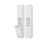 3E 3xE living.com Mobile bagno Bagnoli SLIM III bianco opaco L: 30 cm, A: 174 cm, L: 30 cm