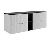 3E 3xE living.com Mobile da bagno, bianco/nero, 140 (2 x 60 + 20) x 58,6 x 46 cm