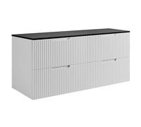 3E 3xE living.com Mobile da bagno, bianco/nero, 160 (2 x 80) x 58,6 x 46 cm