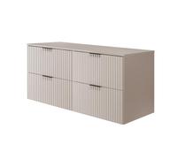 3E 3xE living.com Mobile da bagno, cashmere con maniglia nera/con piastra superiore, 120 x 57 x 46 cm