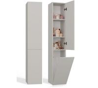 3E 3xE living.com Mobile da bagno con cesto portabiancheria: una porta, tre ripiani, colore: cashmere