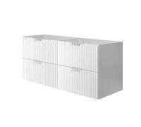 3E 3xE living.com Mobile lavabo, Bianco, 120 (2 x 60) x 57 x 46 cm, maniglia argento, senza piano